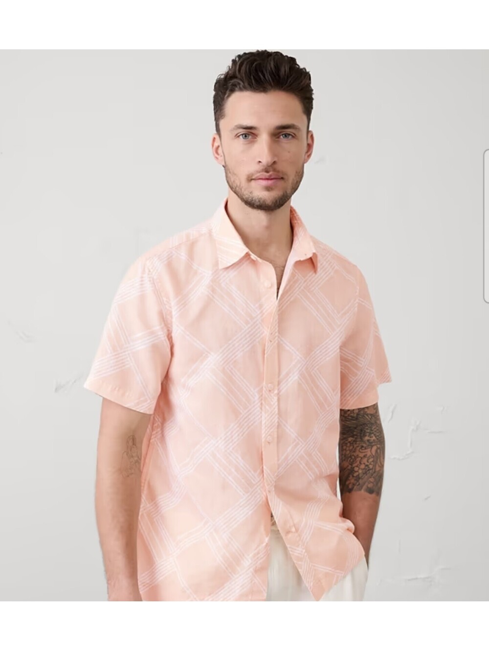 BNWT Banana Republic Standard-Fit Linen-Blend Shirt Size L